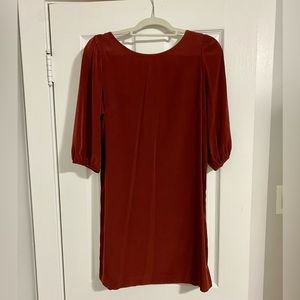 Rust colored shift mini dress with low back size L